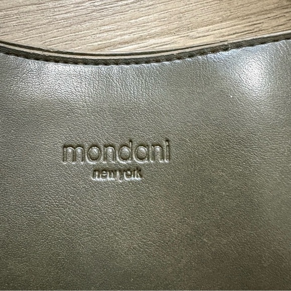 Mondani New York Purse Bag Faux Leather Green Cut Out Design Classic 90s - Picture 2 of 7